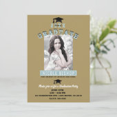 Moderne minimale blauwe goudfotograaf kaart (Staand voorkant)