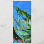 Moderne minimale blauwe groene Abstracte artistiek Menu (Achterkant)