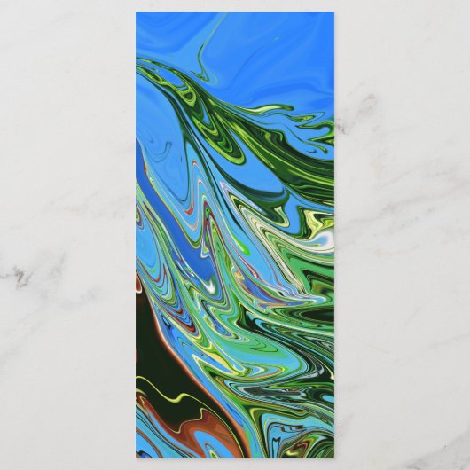 Moderne minimale blauwe groene Abstracte artistiek Menu (Achterkant)