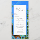 Moderne minimale blauwe groene Abstracte artistiek Menu (Voorkant)