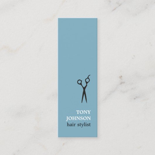 Moderne, minimale blauwe haarlijst mini visitekaartje (Voorkant)