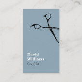 Moderne, minimale blauwe haarlijst visitekaartje (Voorkant)