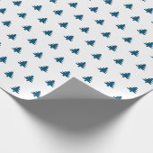 Moderne minimale blauwe kerstbomen cadeaupapier (Hoek)