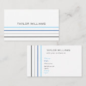 Moderne, minimale blauwe lijnen Professional Visitekaartje (Voorkant / Achterkant)