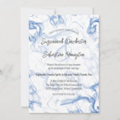 Moderne minimale blauwe mist Wedding Sjabloon Kaart (Voorkant)