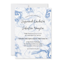 Moderne minimale blauwe mist Wedding Sjabloon