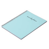 Moderne minimale blauwe monogram Volledige naam to Notitieboek (Linkerzijde)