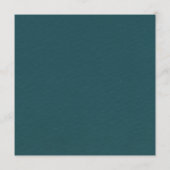 Moderne, minimale blauwe palm lef bruiloft menu (Achterkant)