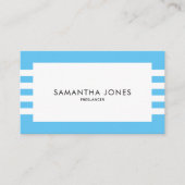 Moderne, minimale blauwe strepes Freelancer Visitekaartje (Voorkant)