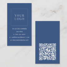 Moderne, minimale blauwe, verticale QR-code voor L