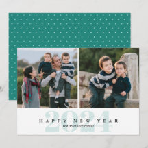 Moderne, minimale Blauwgroen 2-foto, gelukkig nieu