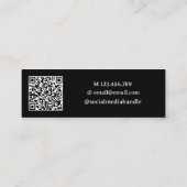 Moderne, minimale Blauwgroen Gold Donk QR-code Mini Visitekaartje (Achterkant)