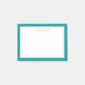 Moderne, minimale Blauwgroen gouden grens, aangepa Post-it® Notes (Voorkant)