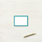 Moderne, minimale Blauwgroen gouden grens, aangepa Post-it® Notes (Op bureau)