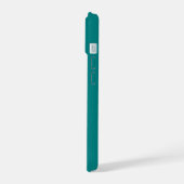 Moderne minimale Blauwgroen Monogram Cursieve naam iPhone 15 Case (Linkerkant)