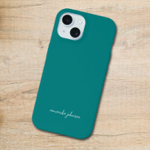 Moderne minimale Blauwgroen Monogram Cursieve naam