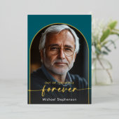 Moderne minimale Blauwgroen pensioenpartij Folie Uitnodiging (Staand Voorkant)