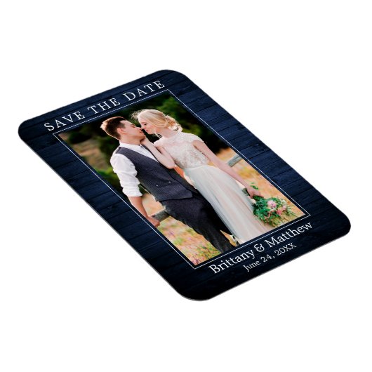 Moderne, minimale blauwhout afdrukken Bespaar de d Magneet (Rechterzijde)