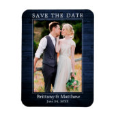 Moderne, minimale blauwhout afdrukken Bespaar de d Magneet (Verticaal)