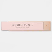 Moderne, minimale bleekroze Sjabloon elegant Deurbordje (Voorkant)