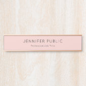 Moderne, minimale bleekroze Sjabloon elegant Deurbordje (Voorkant)
