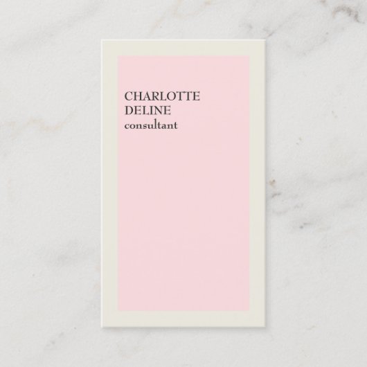 Moderne, minimale Bleke roze consultant Visitekaartje (Voorkant)