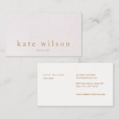 Moderne, minimale Bleke roze leder Professional Visitekaartje (Voorkant / Achterkant)