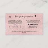 Moderne, minimale, blinde glitter Business Harteli Visitekaartje (Voorkant)