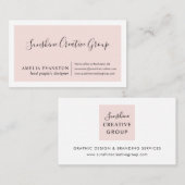 Moderne minimale blindroze visitekaartje (Voorkant / Achterkant)