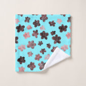 Moderne minimale bloemen met textuur bad handdoek (Wasdoekje)