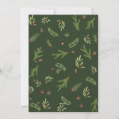 Moderne minimale bloemenkrans script Kerstmis Feestdagenkaart (Achterkant)