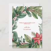 Moderne minimale bloemenkrans Vrolijk kerstfeest Feestdagenkaart (Achterkant)