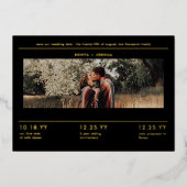 Moderne Minimale blokfoto Titel opslaan Datum Folie Uitnodiging (Voorkant)