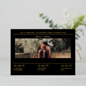 Moderne Minimale blokfoto Titel opslaan Datum Folie Uitnodiging (Staand Voorkant)