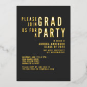 Moderne, minimale blote Typografie GraduPartij Folie Uitnodiging (Voorkant)