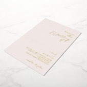 Moderne minimale blush en gouden weddenschap folie uitnodiging (Gedraaid)