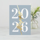 Moderne minimale Blush Gold Gelukkig Nieuwjaar Bus Feestdagenkaart (Staand voorkant)