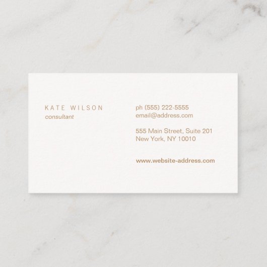 Moderne, minimale Blush Pink Leather Professional Visitekaartje (Achterkant)