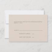 Moderne, minimale Blush Pink RSVP-kaart Kaart (Achterkant)