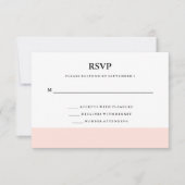 Moderne minimale Blush Pink Stripe RSVP (Voorkant)