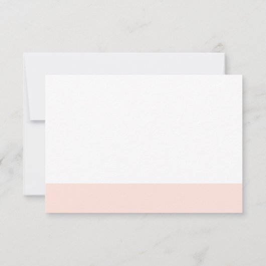 Moderne minimale Blush Pink Stripe RSVP (Achterkant)