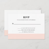 Moderne minimale Blush Pink Stripe RSVP (Voorkant / Achterkant)
