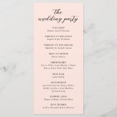 Moderne minimale Blush Pink Wedding Ceremony Progr (Achterkant)