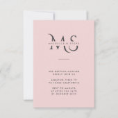 Moderne minimale blush roze bruiloft QR-code Kaart (Voorkant)