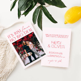 Moderne, minimale blush roze digitale fotoweddensc kaart