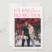 Moderne, minimale blush roze digitale fotoweddensc kaart (Voorkant)