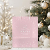 Moderne Minimale Blush Roze Eerste Kerstdag Medium Cadeauzakje