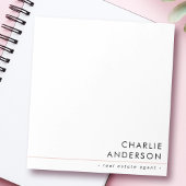 Moderne minimale blush roze lijn witte professiona notitieblok