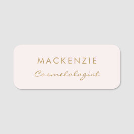Moderne minimale blush roze professionele werkneme naamplaatje