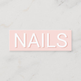 Moderne minimale blush roze typografie nagels mini visitekaartje
